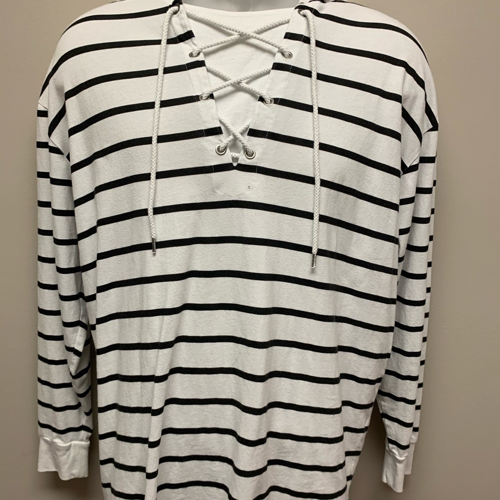 ASOS XS oversized Hoodie Striped Black White